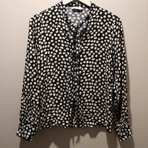 Black & Cream Reserved Long Sleeve Top - Sz M